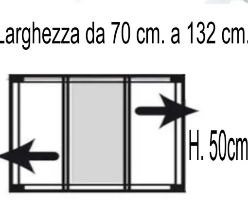 Bissolo Casa Zanzariere<ZANZARIERA ESTENSIBILE BIANCA LINEA STANDARD TELESIO 70X50CM : vendita online ZANZARIERA ESTENSIBILE BIANCA LINEA STANDARD TELESIO 70X50CM in offerta